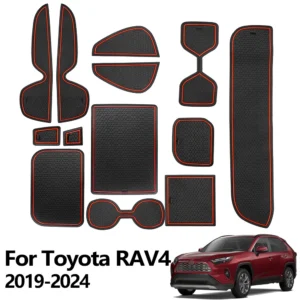 for toyota rav4 car door slot mats non slip car gate groove pads cup holder coasters 2019 2020 2021 2022 2023 2024 anti slip lhd