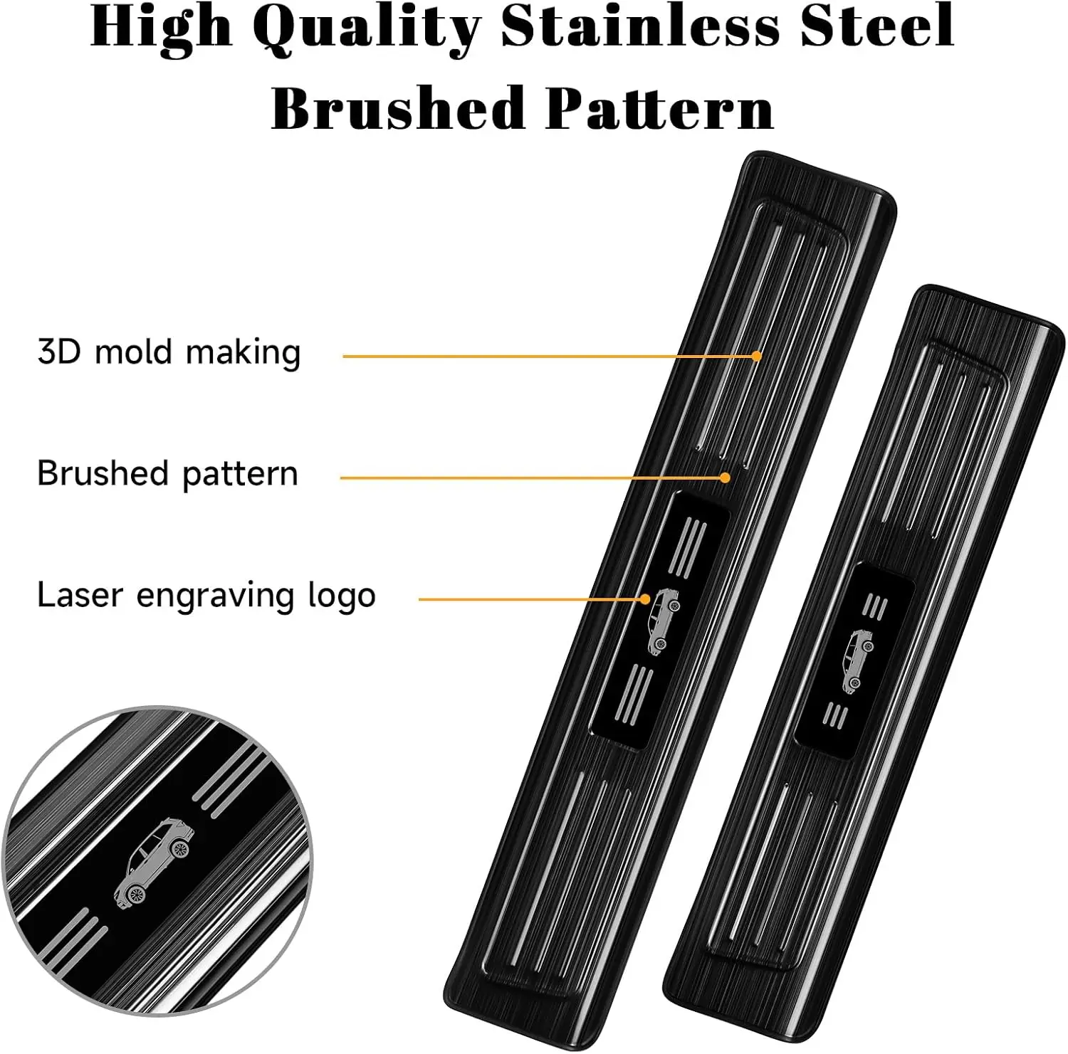door sill protector for honda pilot 2016 2022 stainless steel material black brushed car door threshold protection door sill protector for honda pilot 2016 2022 stainless steel material black brushed car door threshold protection