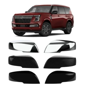 for nissan armada y63 2025 2026 abs black car rearview side mirror cover wing cap exterior door housing shell trim accessories