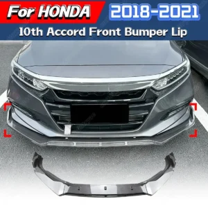 for honda 10th gen accord 2018 2019 2020 2021 front bumper lip abs spoiler diffuser lower blade splitter front shovel protector