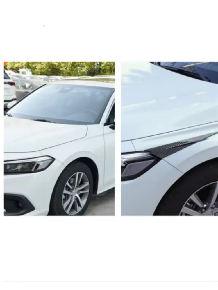 fit for honda civic 11th gen 2022 2023 front headlight eyebrow eyelid trim cover stickers abs carbon fiber fit for honda civic 11th gen 2022 2023 front headlight eyebrow eyelid trim cover stickers abs carbon fiber