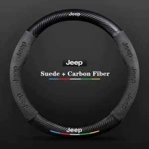 jeep grand cherokee wrangler renegade patriot commander compass wagoneer gladiator carbon fiber suede car steering wheel cover
