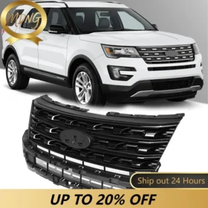 for 2016 2017 ford explorer suv sport racing grills front hood upper bumper grill black chrome silvery honeycomb mesh grid