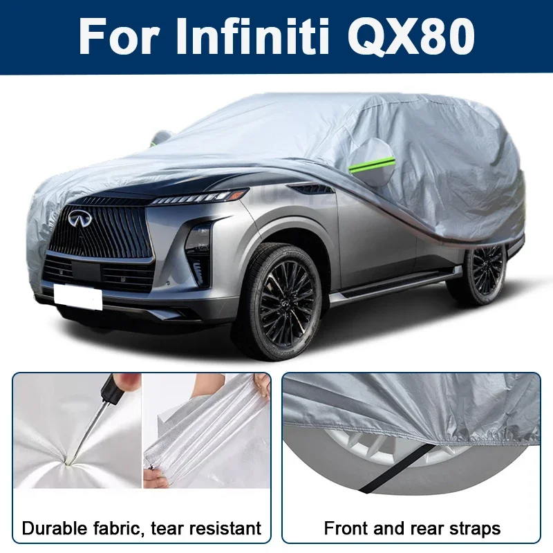 outdoor full car cover for infiniti qx80 with reflective strips waterproof snowproof dustproof uv protection auto accessories outdoor full car cover for infiniti qx80 with reflective strips waterproof snowproof dustproof uv protection auto accessories
