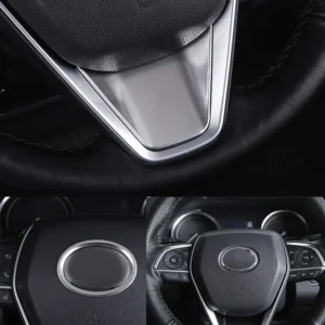 for toyota camry 70 xv70 2018~2023 hybrid car steering wheel emblem sequin kit bluetooth speaker button switch frame accessories