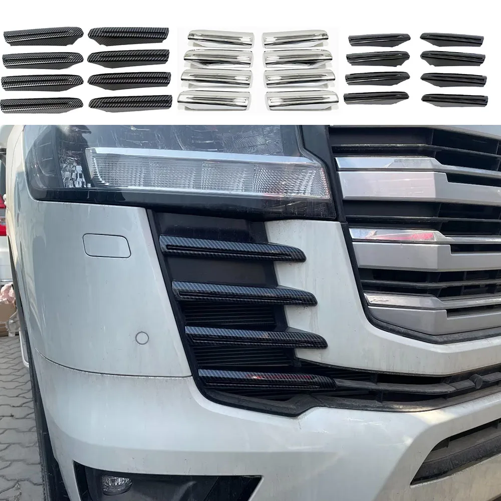 for toyota land cruiser 300 2021 2022 lc300 chrome/bright black/carbon fiber front grille bumper guard styling trim covers 8pcs for toyota land cruiser 300 2021 2022 lc300 chrome/bright black/carbon fiber front grille bumper guard styling trim covers 8pcs