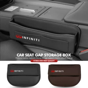 car seat gap box leather stowing tidy interior accessories for infiniti q50 fx35 q30 g37 q70 qx70 g35 q60 qx50 qx60 qx80 jx35