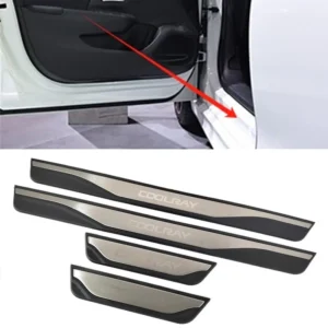 4pcs plastic stainless steel for 2023 2024 geely coolray car accessories auto door sill pedal welcome scuff plate cover