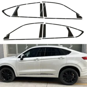 for geely tugella fy11 2019 2021 suv window chrome delete blackout abc pillars glossy black stickers