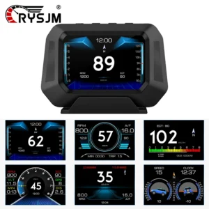 p21 obd+gps hud slope meter 4x4 inclinometer vehicle speed voltage tilt angle obd2 head up display car accessories with alarm