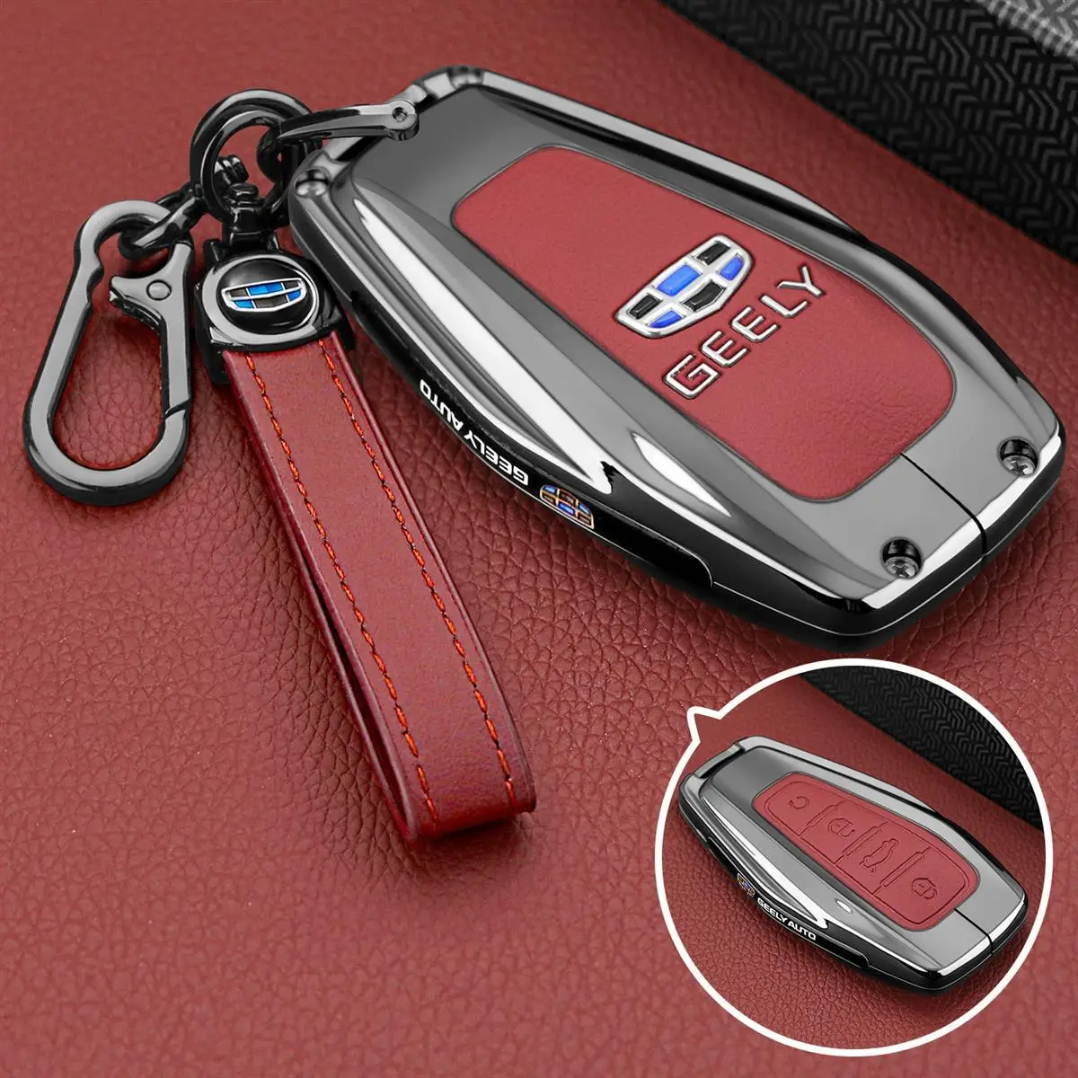 zinc alloy car key case for geely monjaro montero monroe keychain remote protection cover shell housing holder fob zinc alloy car key case for geely monjaro montero monroe keychain remote protection cover shell housing holder fob