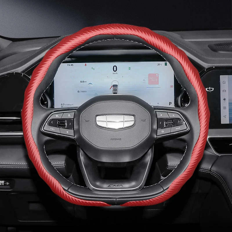 suitable for geely carbon fiber texture steering wheel cover snap on wave shaped sports design protective shell monjaro coolray ex5 okavango emgrand azkarra gx3 pro cityray preface suitable for geely carbon fiber texture steering wheel cover snap on wave shaped sports design protective shell monjaro coolray ex5 okavango emgrand azkarra gx3 pro cityray preface