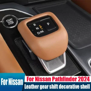 leather gear head decorative cover gear protection cover decorative protection for nissan pathfinder 2024