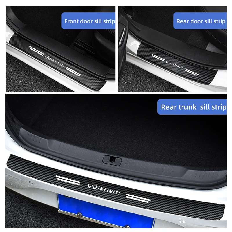 for infiniti q50 q30 qx70 fx50s q60 q70 qx80 qx30 ex fx car threshold strip carbon fiber car trunk door sill protection sticker for infiniti q50 q30 qx70 fx50s q60 q70 qx80 qx30 ex fx car threshold strip carbon fiber car trunk door sill protection sticker