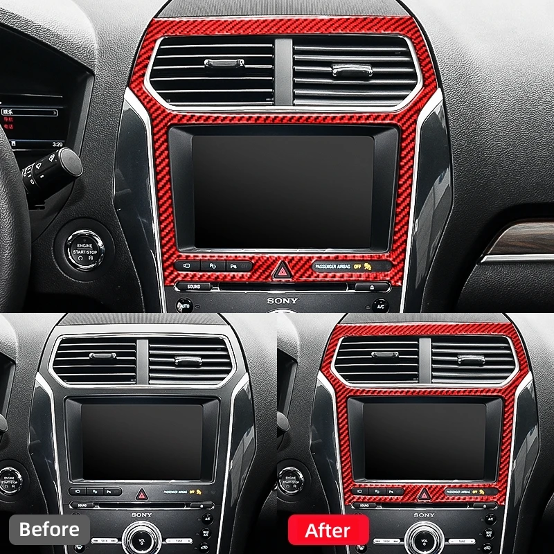 carbon fiber for ford explorer 2013 2019 car car central air outlet navigation panel decorative frame sticker decal carbon fiber for ford explorer 2013 2019 car car central air outlet navigation panel decorative frame sticker decal