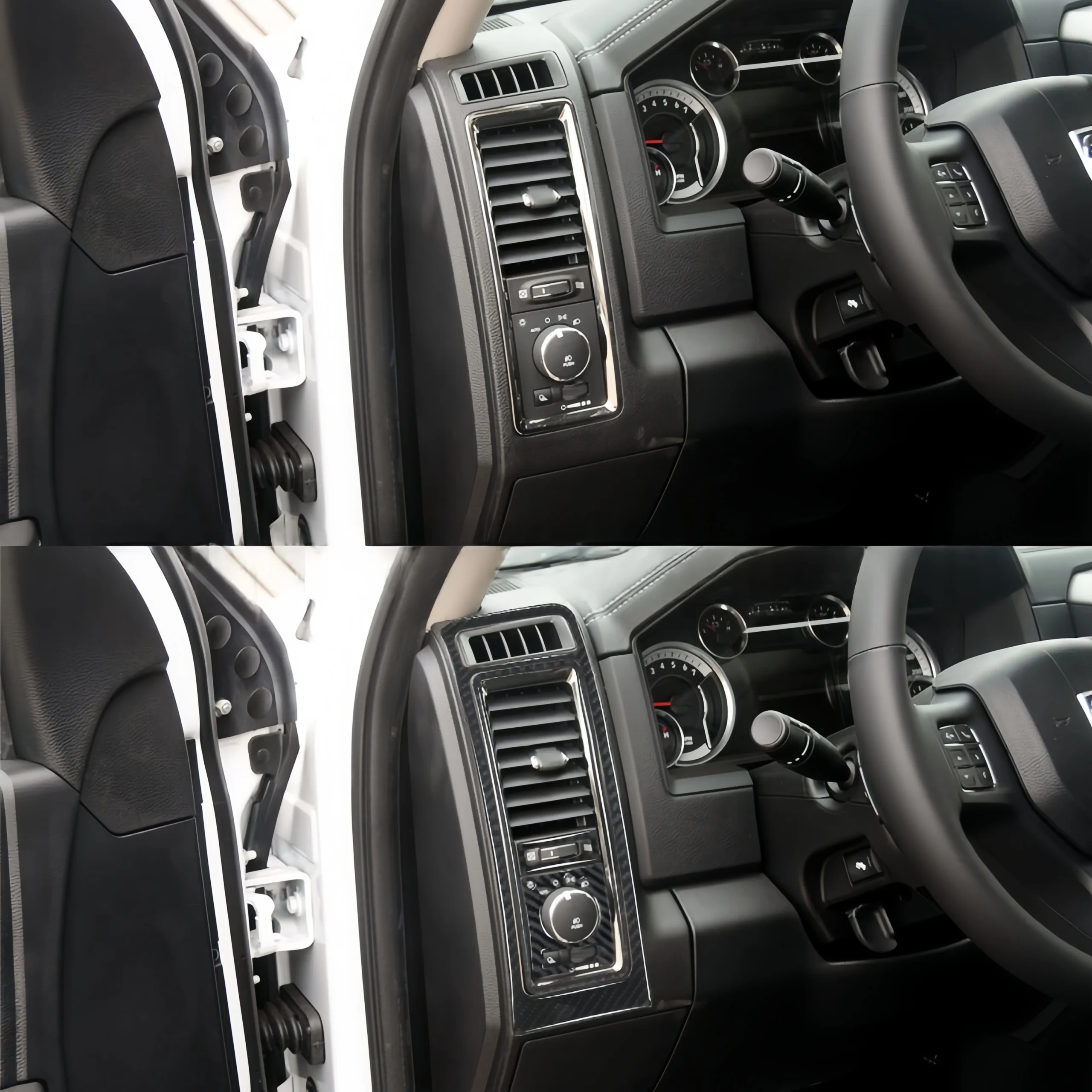for dodge ram 1500 2013 2018 carbon fiber car interior left right air vent outlet panel decor cover trim stickers for dodge ram 1500 2013 2018 carbon fiber car interior left right air vent outlet panel decor cover trim stickers