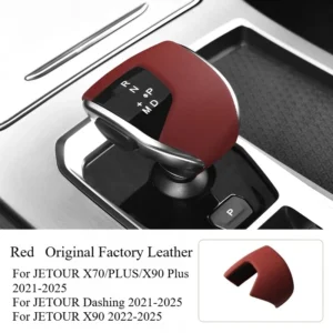 original leather gear grip cover for jetour x70 plus/x90, freelancer gear cover protective case auto interior fittings