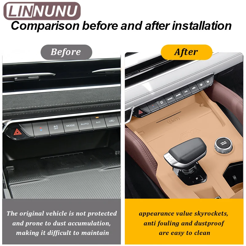linnunu for geely monjaro silicone car wireless charging pad non slip mat dust proof charger protect cover interior linnunu for geely monjaro silicone car wireless charging pad non slip mat dust proof charger protect cover interior