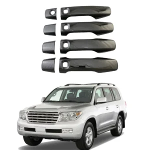 for toyota land cruiser lc200 fj200 200 2008 2015 black carbon car accessories plated door handle cover trim paste style