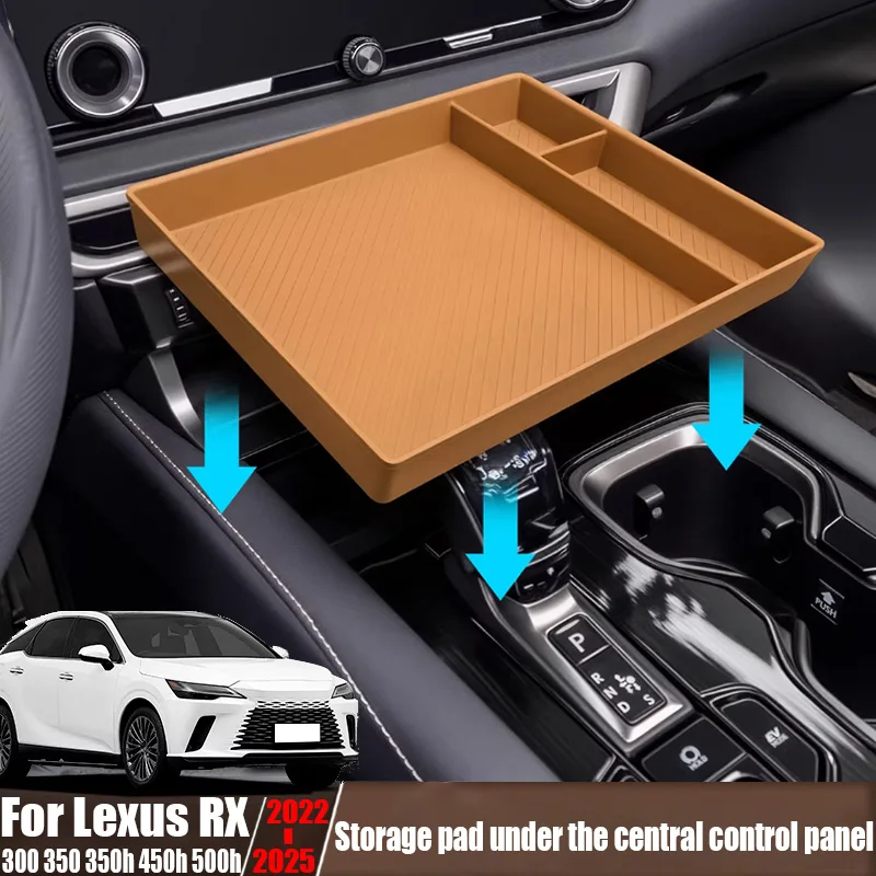 for lexus rx 300 350 350h 450h 500h 2022 2025 silicone center console storage box pad car interior modification part for lexus rx 300 350 350h 450h 500h 2022 2025 silicone center console storage box pad car interior modification part