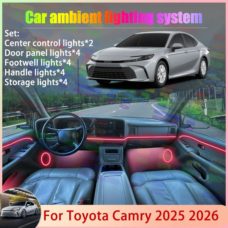 for toyota camry mk9 xv80 2025 2026 2/18 in 1 car atmosphere light lamp rgb shade ensemble streamer atmosphere set accessories for toyota camry mk9 xv80 2025 2026 2/18 in 1 car atmosphere light lamp rgb shade ensemble streamer atmosphere set accessories