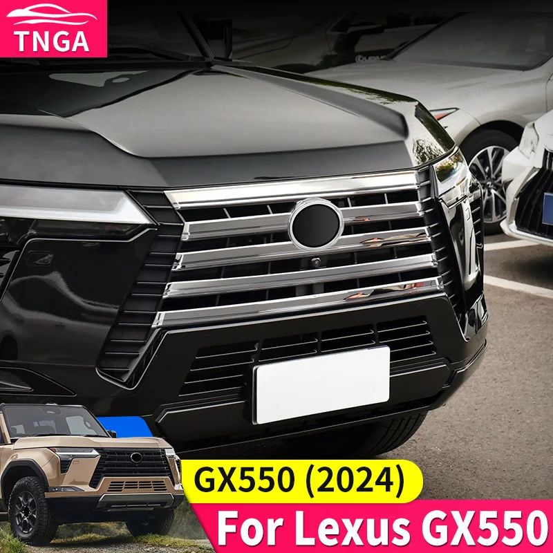 for 2024 lexus gx550 gx550h front grill chrome decoration strip gx 550 550h exterior upgraded accessories tuning modification for 2024 lexus gx550 gx550h front grill chrome decoration strip gx 550 550h exterior upgraded accessories tuning modification