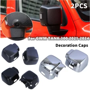 for gwm tank 300 2021 2024 abs plastic car rearview side mirror cover wing cap exterior door housing trim adhesive sticker