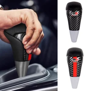 gr sports car styling gear shift knob carbon fiber leather racing gear shift knob for toyota hilux revo fortuner 2005 2016