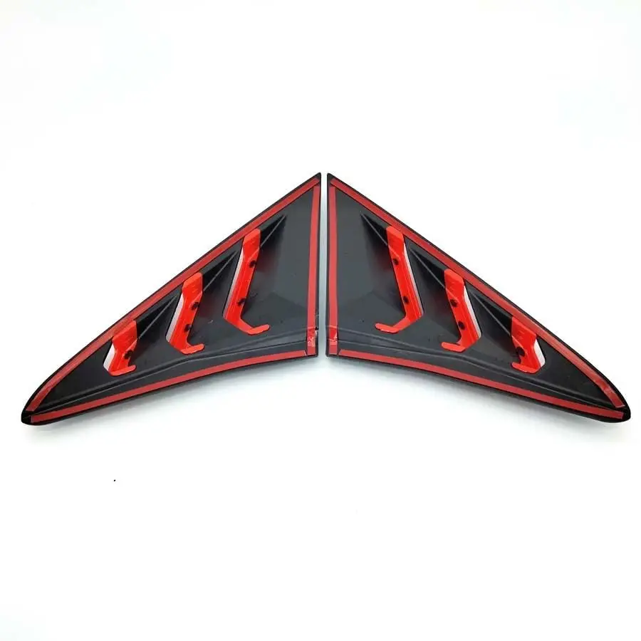 rear side vent window louver cover black+red for honda civic hatchback 2016 2021 rear side vent window louver cover black+red for honda civic hatchback 2016 2021