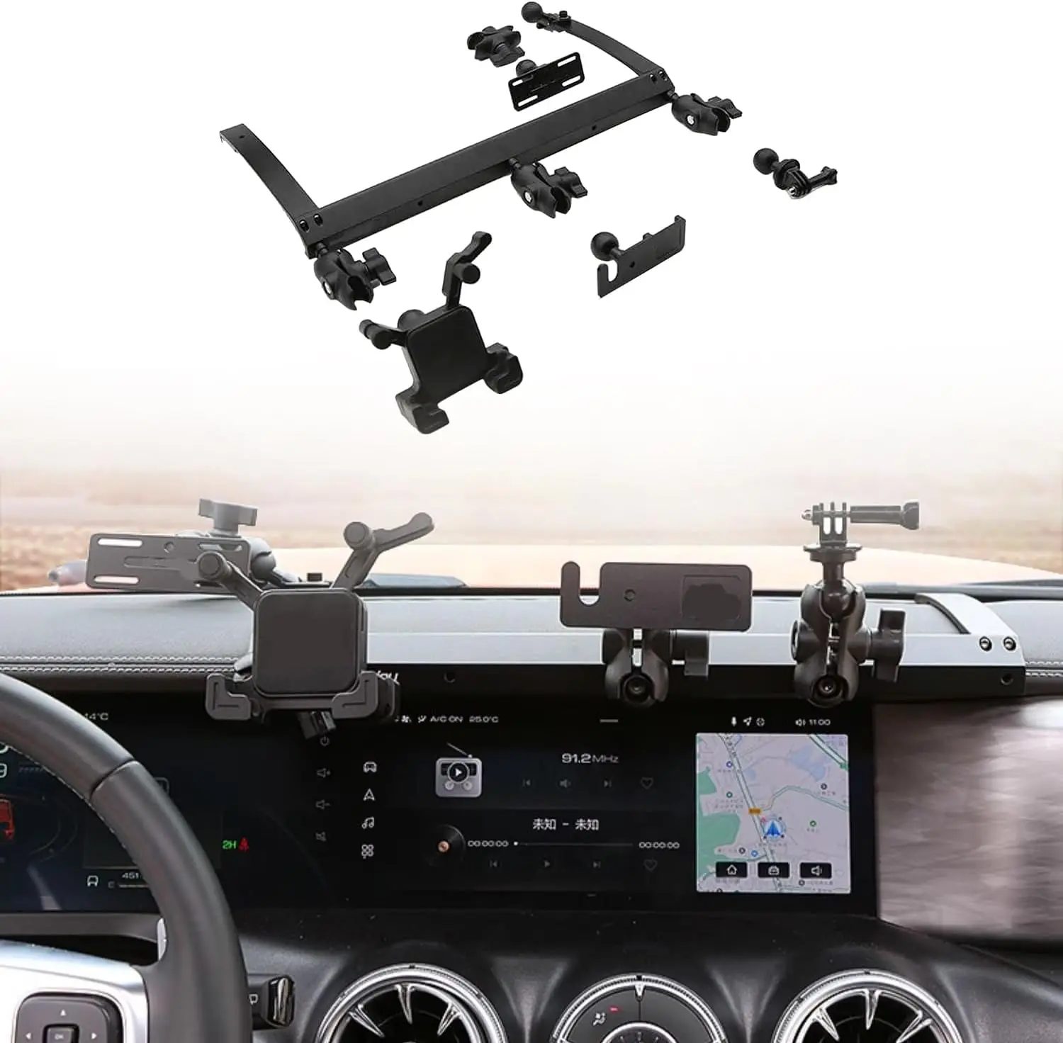 for gwm tank 300 2020 2024 offroad digital device dash mount bracket multi function phone gps holder aluminum alloy for gwm tank 300 2020 2024 offroad digital device dash mount bracket multi function phone gps holder aluminum alloy