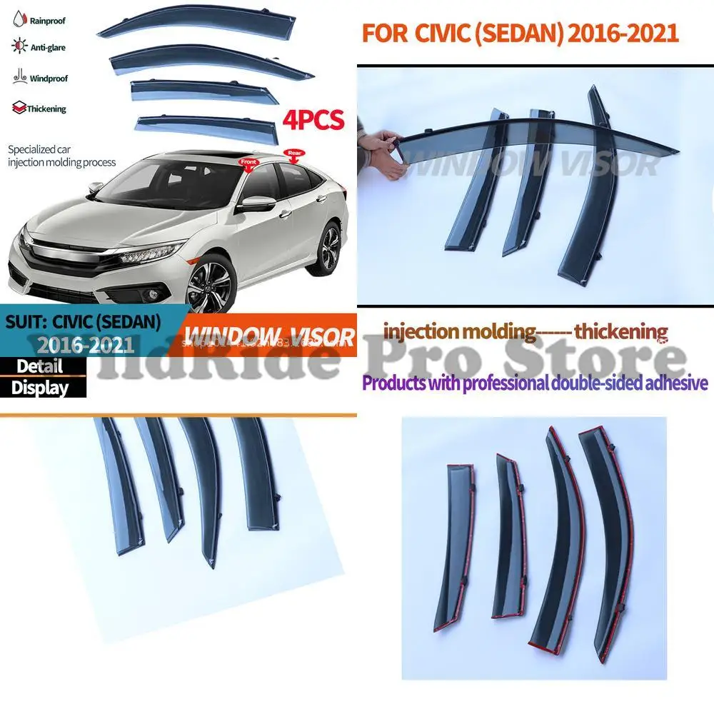 1 set for honda civic sedan window visors 2016 2020 civic 4d 1 set for honda civic sedan window visors 2016 2020 civic 4d