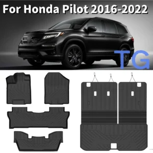 floor mats for honda pilot 2016 2022 all weather protection cargo liner with backrest mat behind 3rd row back seat accessories