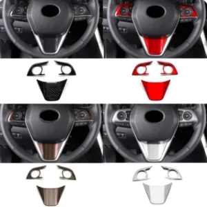 for toyota camry 70 xv70 2018 2023 hybrid car steering wheel button cover abs carbon stickers accessories