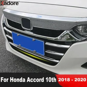 for honda accord 2018 2019 2020 chrome front center grille grills cover trim molding garnish strip car styling accessories