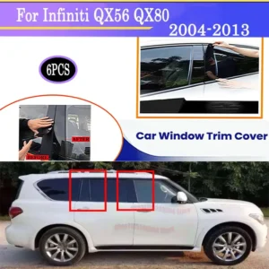 for infiniti qx56 qx80 2004 2005 2006 2007 2008 2009 2010 2011 2012 2013 6pcs glossy black window pillar post cover oe style