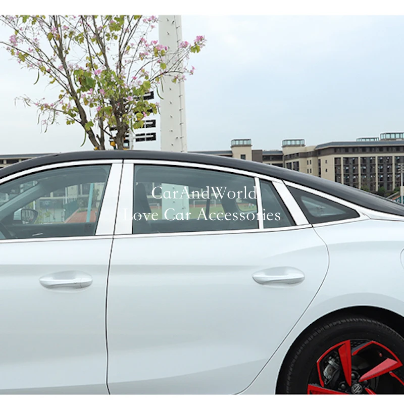 8pcs/set center window column mirror decorative stainless b/c pillar cover mouldings trims for mg mg5 2020 2026 car 8pcs/set center window column mirror decorative stainless b/c pillar cover mouldings trims for mg mg5 2020 2026 car