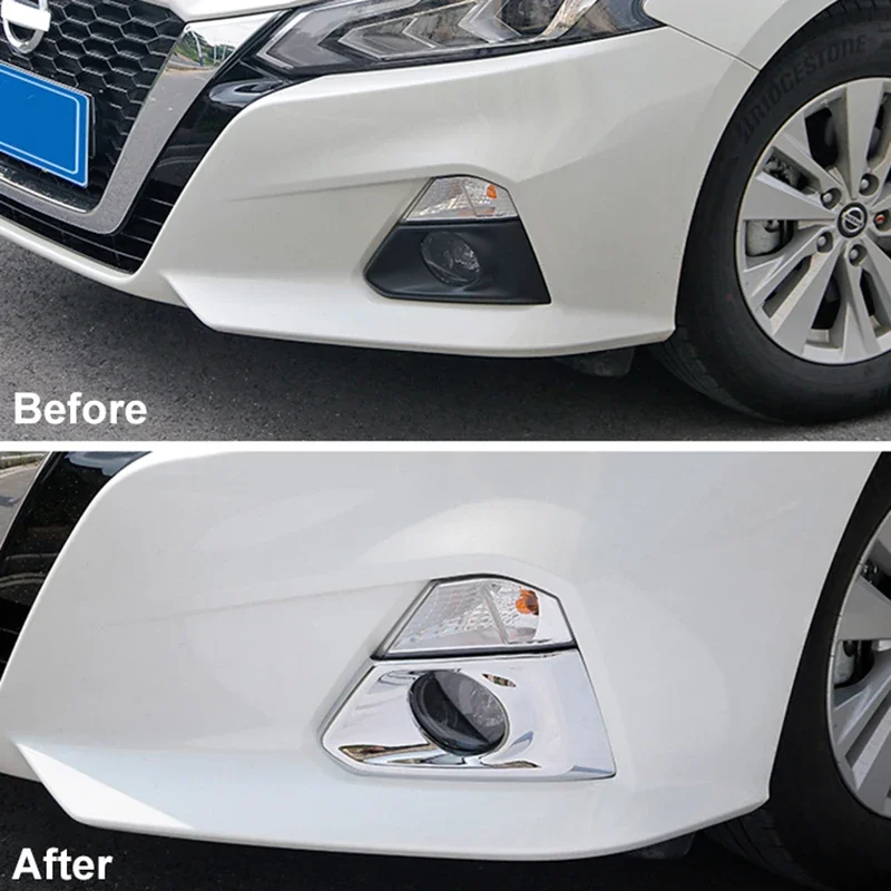 car fog lamp cover abs chrome front rear light frame trim sticker decor bumper auto for nissan altima l34 2019 2021 car fog lamp cover abs chrome front rear light frame trim sticker decor bumper auto for nissan altima l34 2019 2021