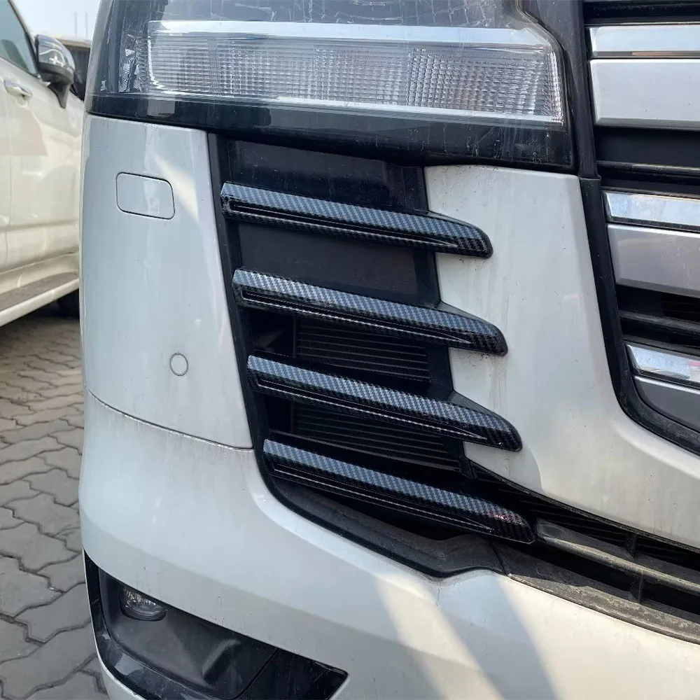 for toyota land cruiser 300 2021 2022 lc300 chrome/bright black/carbon fiber front grille bumper guard styling trim covers 8pcs for toyota land cruiser 300 2021 2022 lc300 chrome/bright black/carbon fiber front grille bumper guard styling trim covers 8pcs