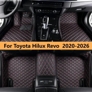 custom car floor mats for toyota hilux revo 2020 2021 2022 2023 2024 2025 2026 car leather carpet pads full set foot matts rugs