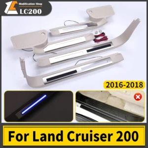 suitable for toyota land cruiser 200 lc200 2016 2018 tuning interior fittings refit, stainless steel threshold 2020