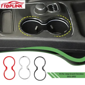 car interior front cup holder decorative ring cover for jeep grand cherokee 2011 2021 manual transmission car accessories
