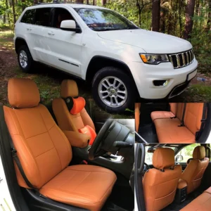 custom fit car seat covers accessories full set middle perforated leather specific for jeep grand cherokee model laredo (wk2)