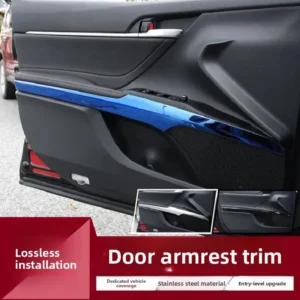 for toyota camry 70 xv70 2018 2019~2023 hybrid car door panel armrest frame trim kit scratch resistant protect strip accessories