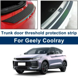 for geely coolray anti scratch rear bumper guard trunk door sill plate protector rubber mouldings trim cover strip car parts