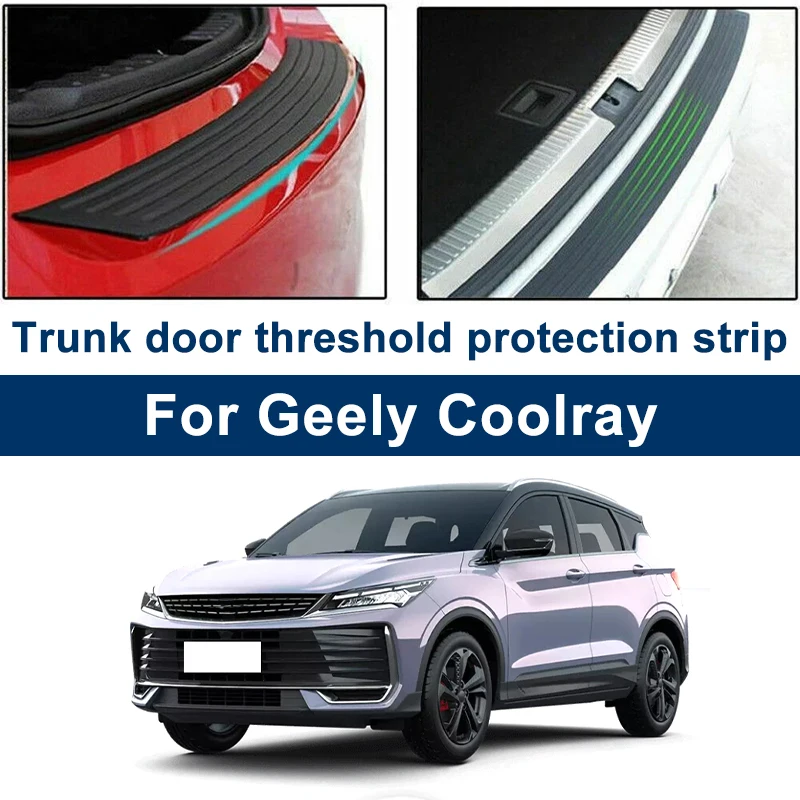 for geely coolray anti scratch rear bumper guard trunk door sill plate protector rubber mouldings trim cover strip car parts for geely coolray anti scratch rear bumper guard trunk door sill plate protector rubber mouldings trim cover strip car parts