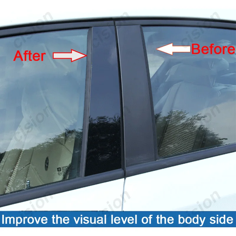 6x arbon fiber black car window door column bc pillar post cover trim for toyota camry xv70 2018 2022 mirror effect pc sticker 6x arbon fiber black car window door column bc pillar post cover trim for toyota camry xv70 2018 2022 mirror effect pc sticker