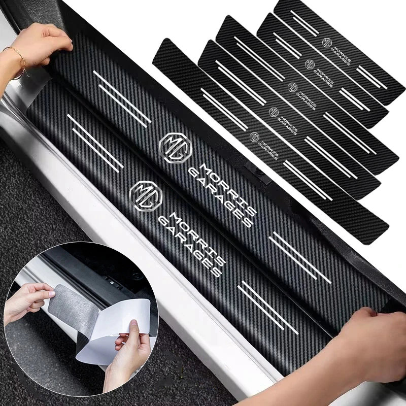 1/4/5pcs car door sill scuff plate decor carbon fiber stickers for mg zs mg3 mg5 mg6 mg7 gt hector zx ezs ehs rx5 marvel hs zst 1/4/5pcs car door sill scuff plate decor carbon fiber stickers for mg zs mg3 mg5 mg6 mg7 gt hector zx ezs ehs rx5 marvel hs zst