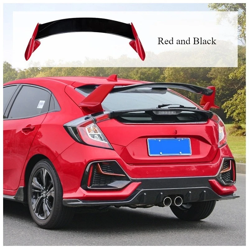 for honda civic 2018 2021 10th gen hatchback rear spoiler refit typer style roof wing trunk lip auto body kit tuning decoration for honda civic 2018 2021 10th gen hatchback rear spoiler refit typer style roof wing trunk lip auto body kit tuning decoration