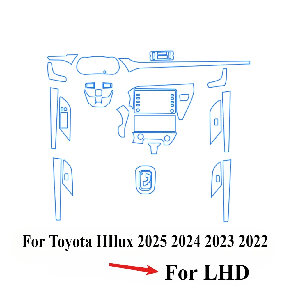 for toyota hilux 2025 2024 2023 2022 ppf protection film interior transparent tpu gear panel center console sticker for toyota hilux 2025 2024 2023 2022 ppf protection film interior transparent tpu gear panel center console sticker
