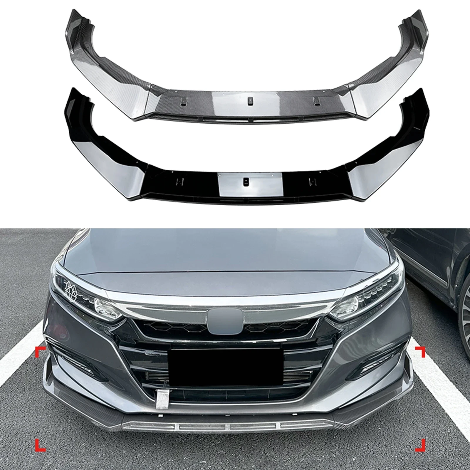 for honda accord 10 gen 2018 2019 2020 2021 front bumper lip spoiler car lower blade splitter body trim kit for honda accord 10 gen 2018 2019 2020 2021 front bumper lip spoiler car lower blade splitter body trim kit